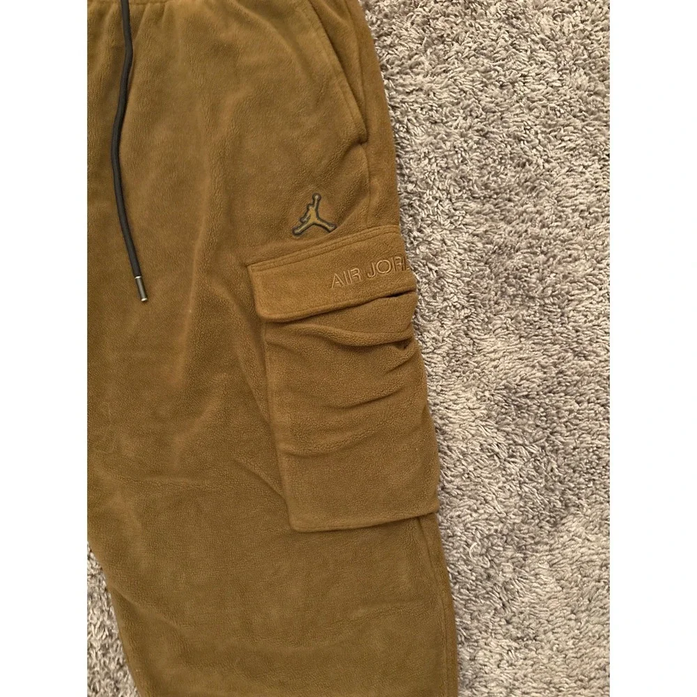 Jordan Essentials Winter Fleece Cargo Pants Mens Large Brown Olive Joggers L